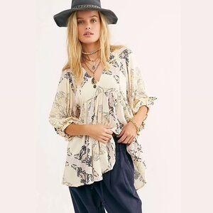 Free People Girl Talk Printed Tunic